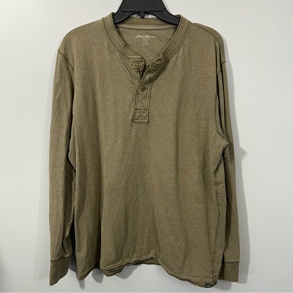 Eddie Bauer Olive Long Sleeve Henley